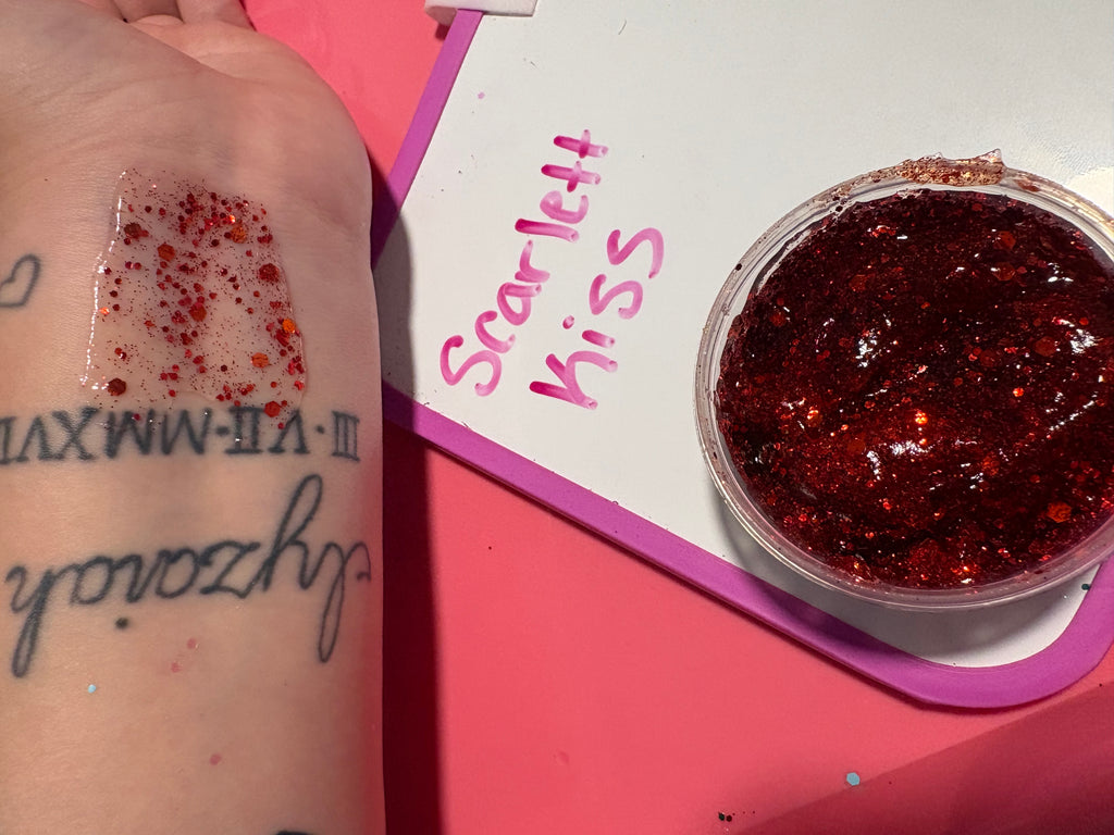 “Scarlett Kiss” Hair and Body Glitter